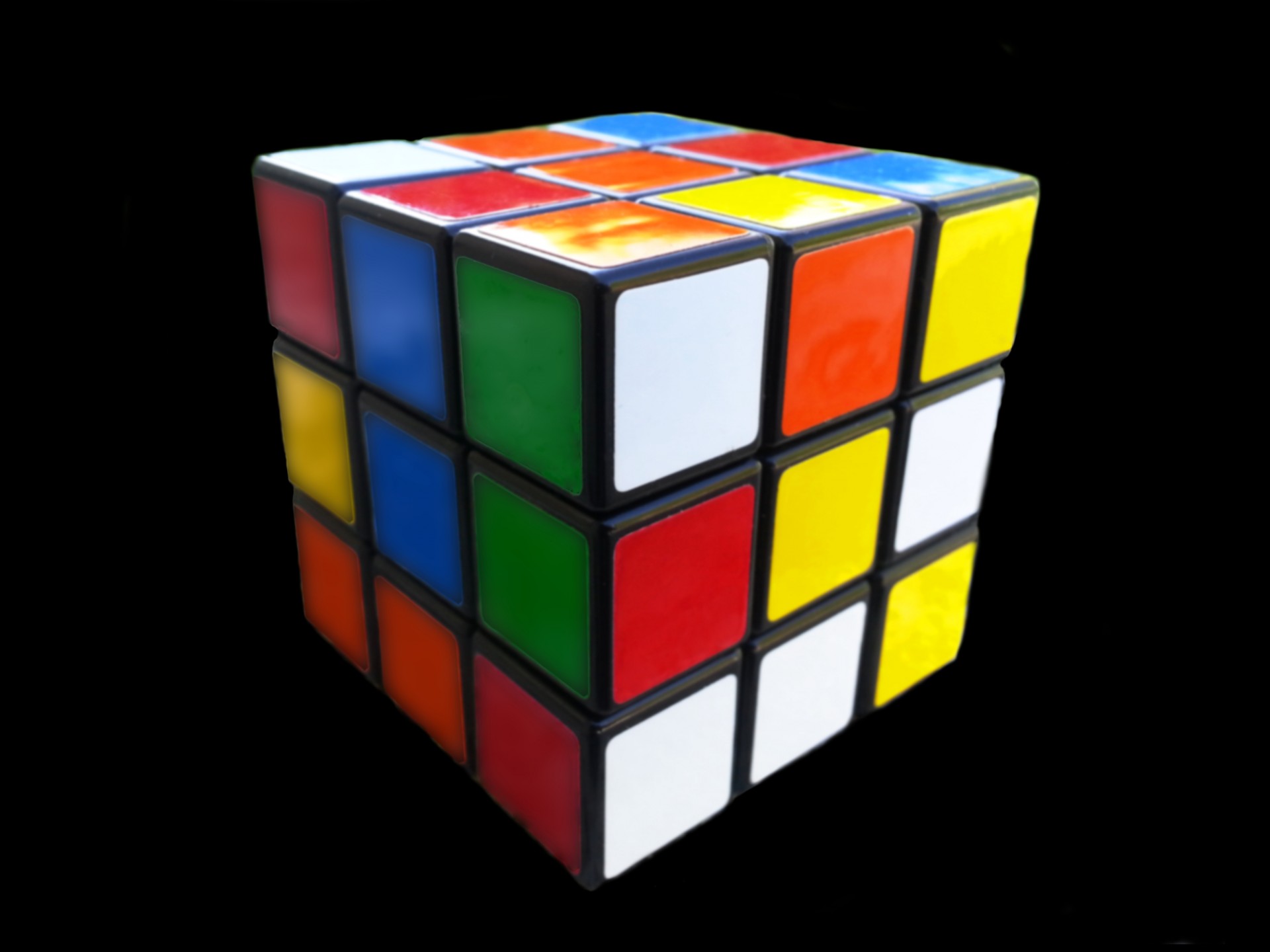 unsolved rubiks cube
